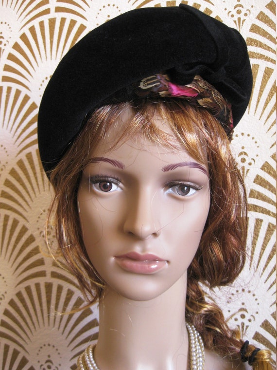 ERNIE, Designer Vintage Hat, Signed, Black Wool F… - image 10