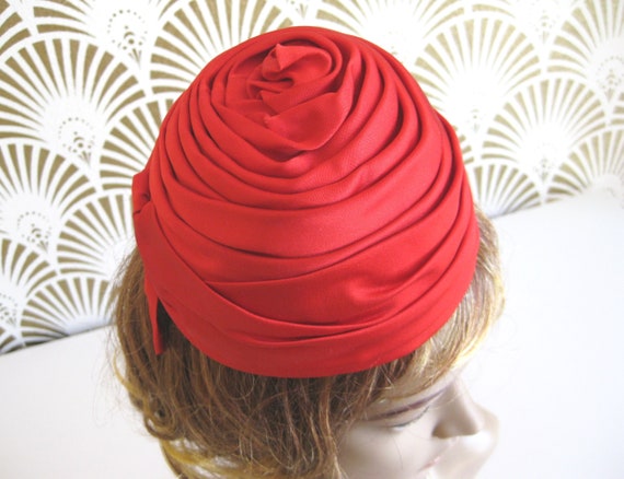 Vintage Cocktail Hat, MAXINE’S, Pleated/Wrapped S… - image 7