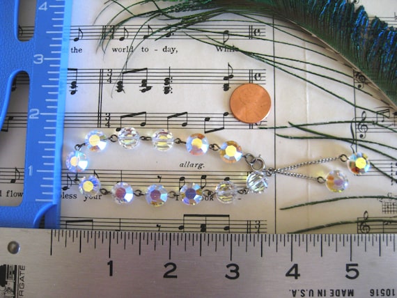 Aurora Borealis Faceted Crystal Bead Bracelet wit… - image 5
