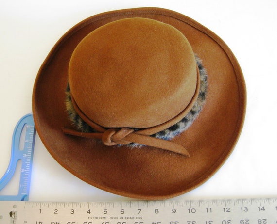 Vintage Hat, Fedora Style, Brown Felt, SAS Hat Co… - image 3