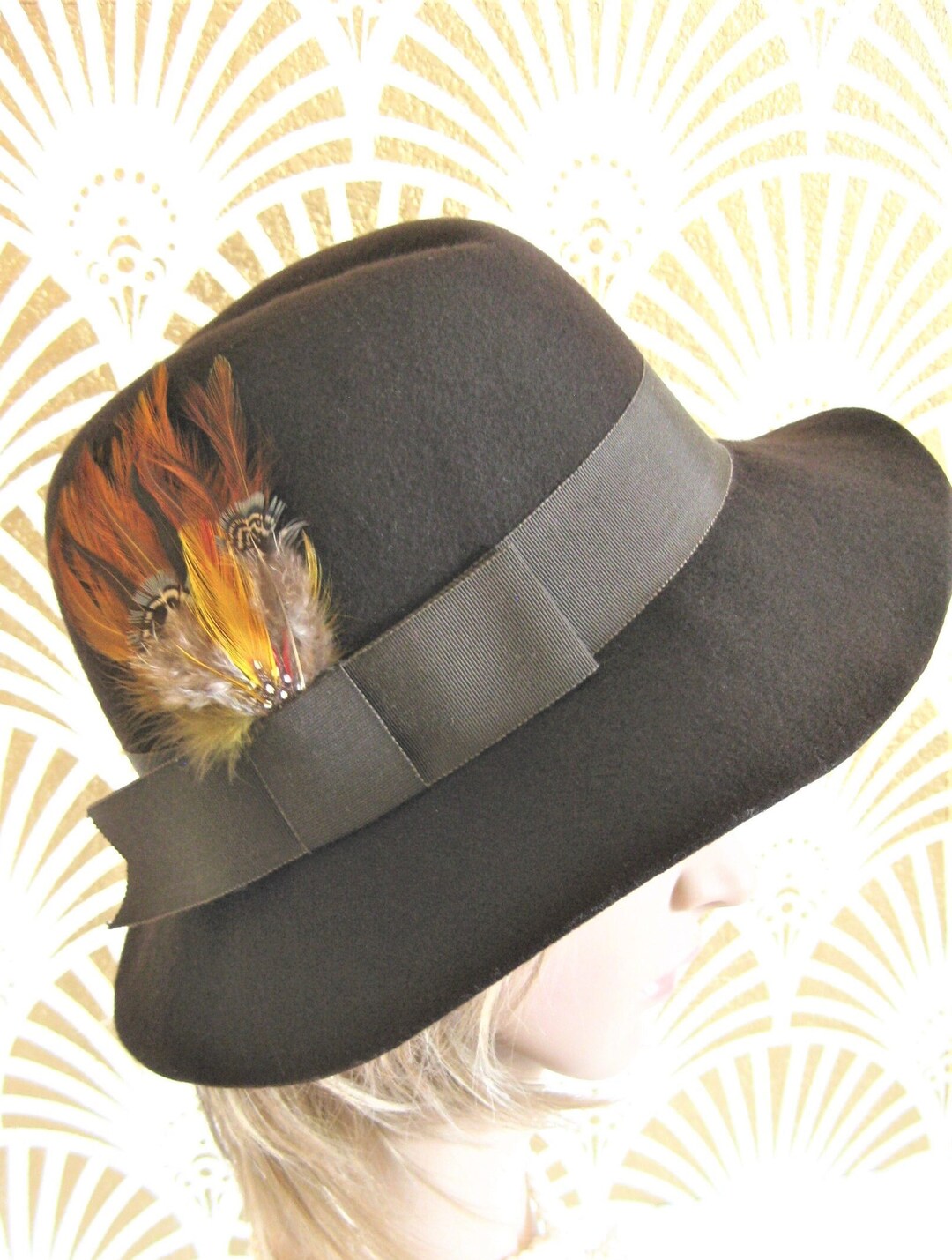 Vintage Betmar Gray Wool Felt Fedora with Feathers Unisex Fedora Gray 100% Wool Vintage Hats for Women for sale | eBay main image 3