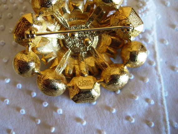 Joan River, Signed, Tiered Large Brooch, Multi-Co… - image 3