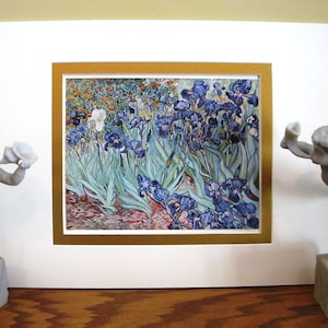 Vincent Van Gogh “IRISES” Art Plate, Vintage Print, Double Matted to 14 x 18 inches, Art Print