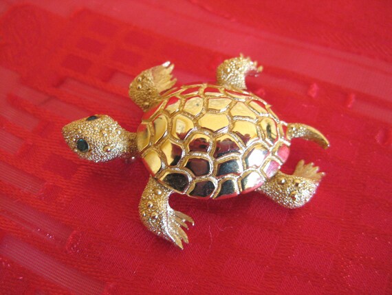 MONET Vintage Designer Brooch, Signed, Sea Turtle… - image 5