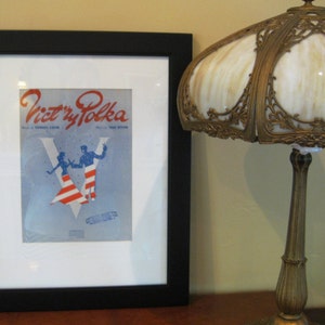 Matted Sheet Music, Vict’ry Polka, 1943, WWII American Wartime Song, Words by Samuel Cahn, Music by Jule Syne, Collectible WWII