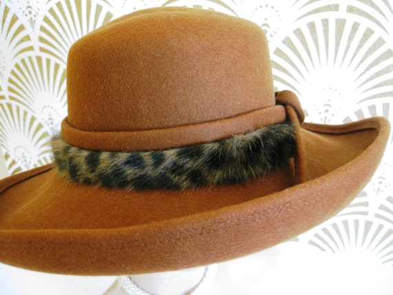 Vintage Hat, Fedora Style, Brown Felt, SAS Hat Co… - image 1