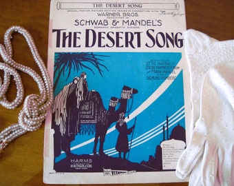 Vintage "The Desert Song" Sheet Music, 1926 Warner Bros.