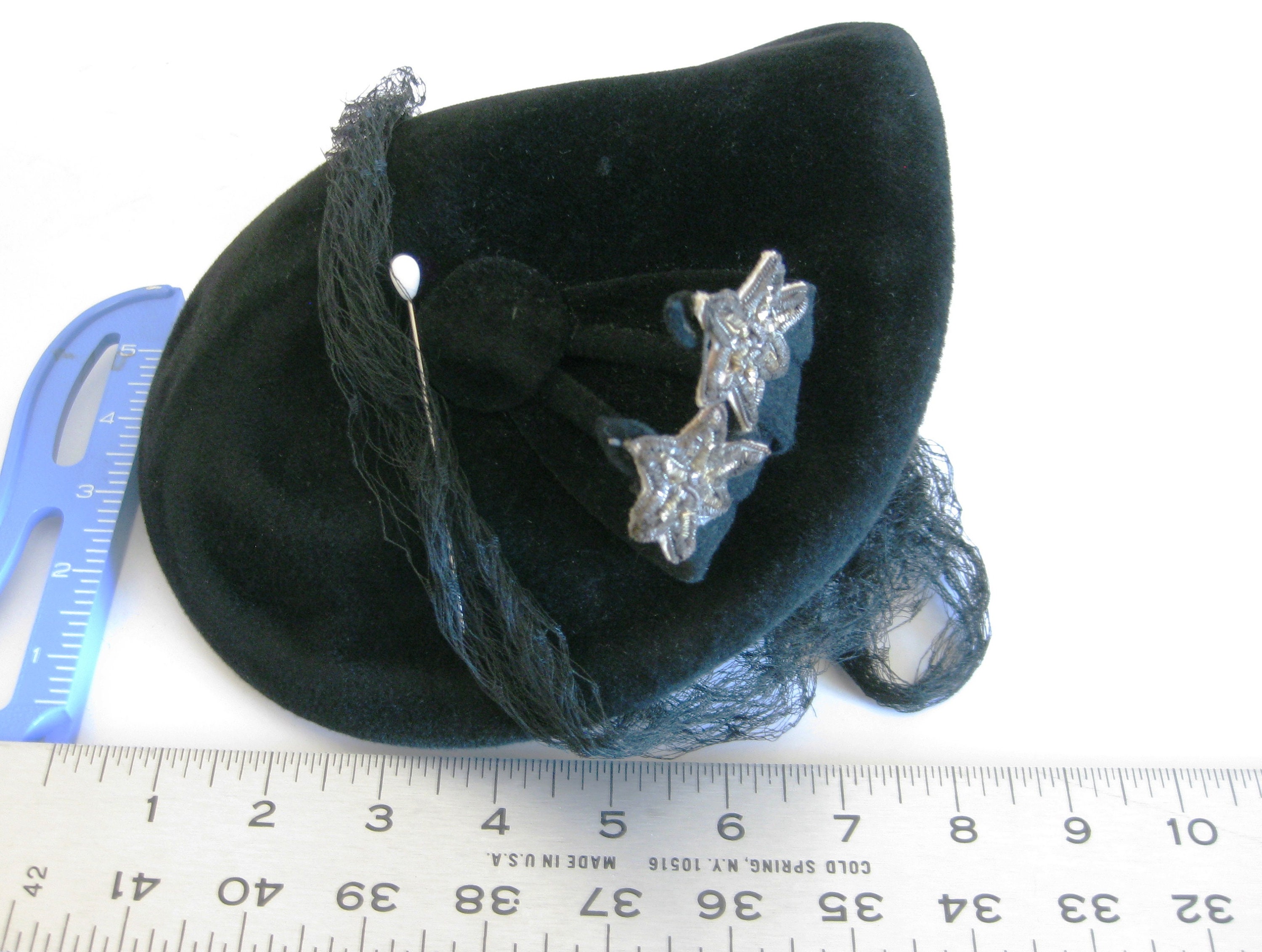 JANE MORGAN NY‎ BLK VELVET W/ FEATHER HAT Vintage Hat Jane Morgan Hat - Etsy main image 4
