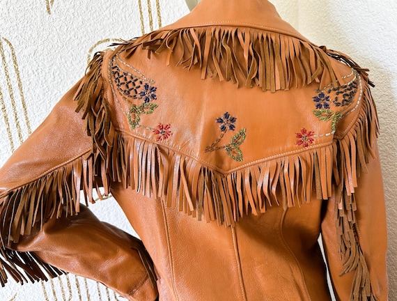 Fringed Jacket, Beaded Leather, Chris Line Originals, Vintage