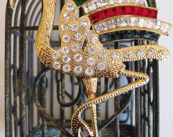 Windsor Flamingo Brooch, Patterned From Duchess of Windsor Jewelry