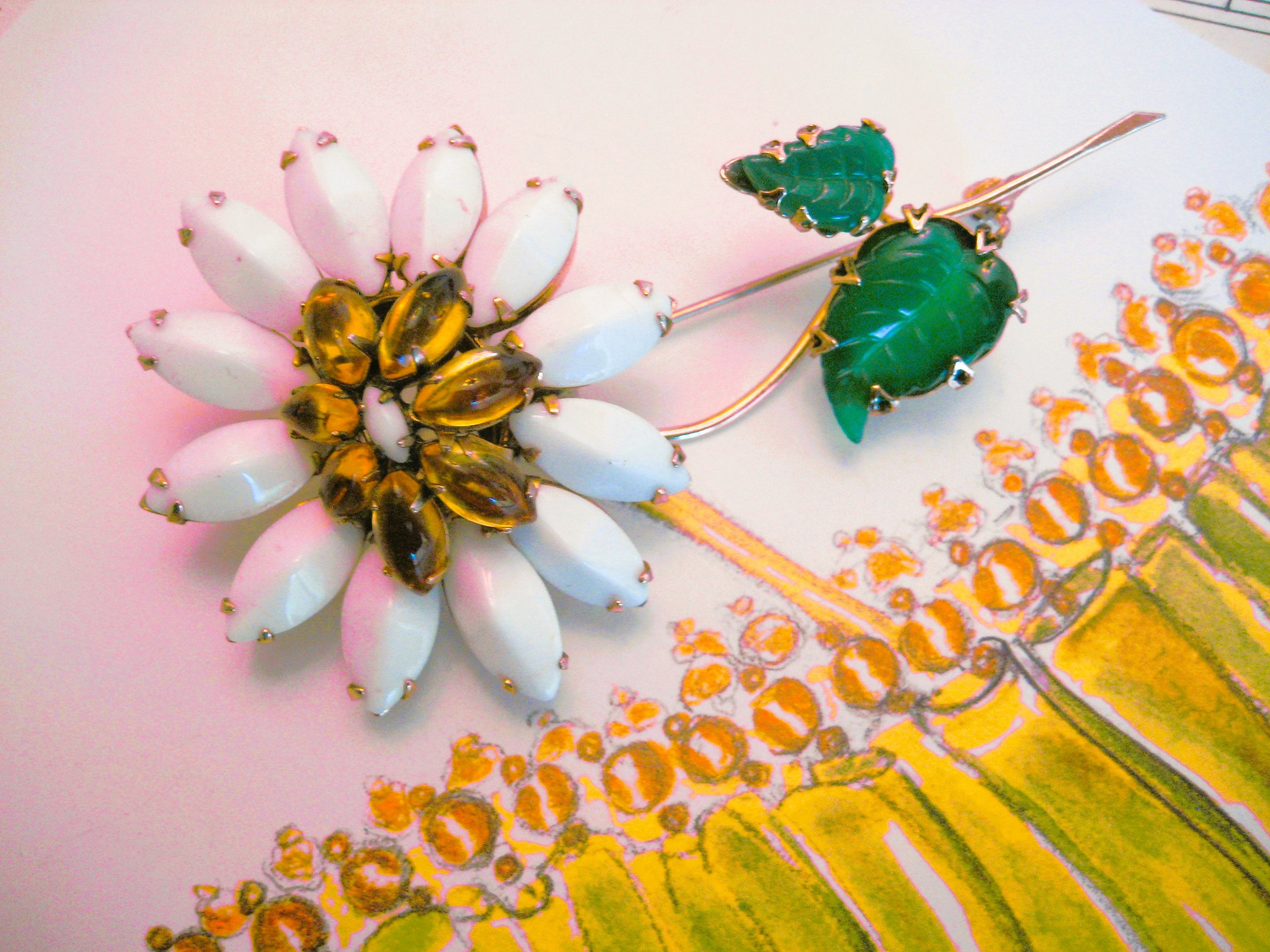 Weiss Flower Brooch Yellow Daisy The Resale Boutique