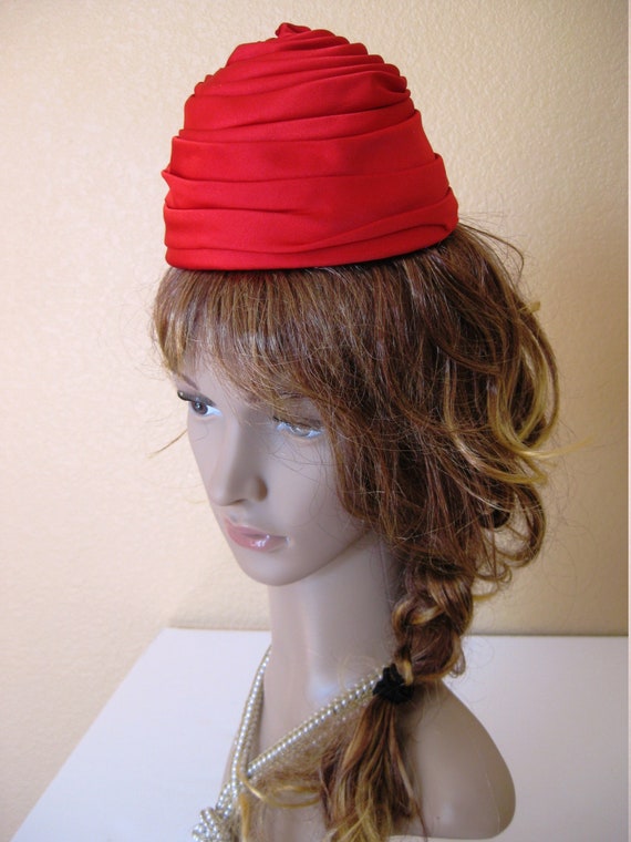 Vintage Cocktail Hat, MAXINE’S, Pleated/Wrapped S… - image 8