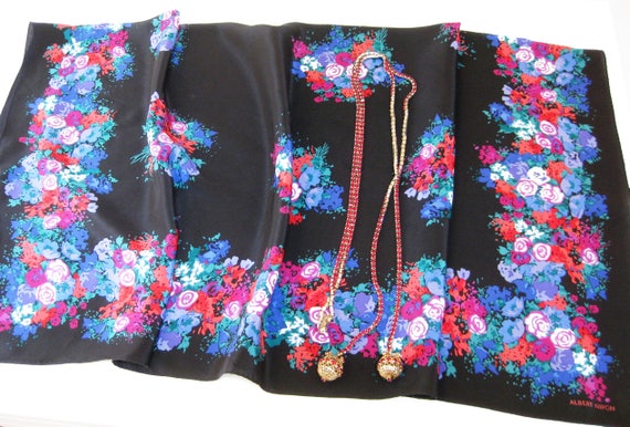 Vintage ALBERT NIPON Silk Scarf: Floral Design, M… - image 10