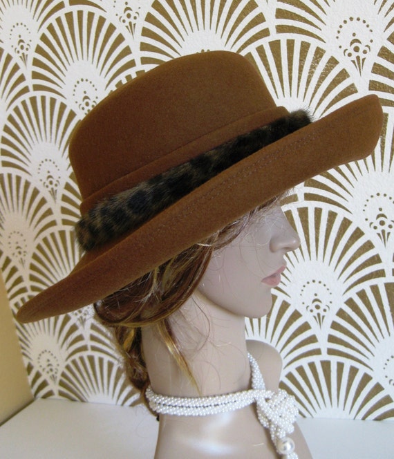 Vintage Hat, Fedora Style, Brown Felt, SAS Hat Co… - image 2