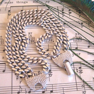 Goldette N.Y. Silver Metal Chain Bracelet, 1970s Costume Jewelry