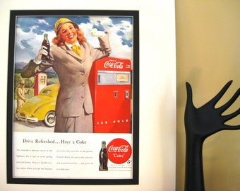 1946年のコカ・コーラ広告：ヴィンテージのキッチンダイナーの壁画