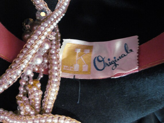 MR. K ORIGINALS, Designer Vintage Hat, Signed, Bl… - image 5
