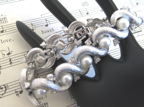 CROWN TRIFARI © Bracelet Signed, Brushed Silver T… - image 1