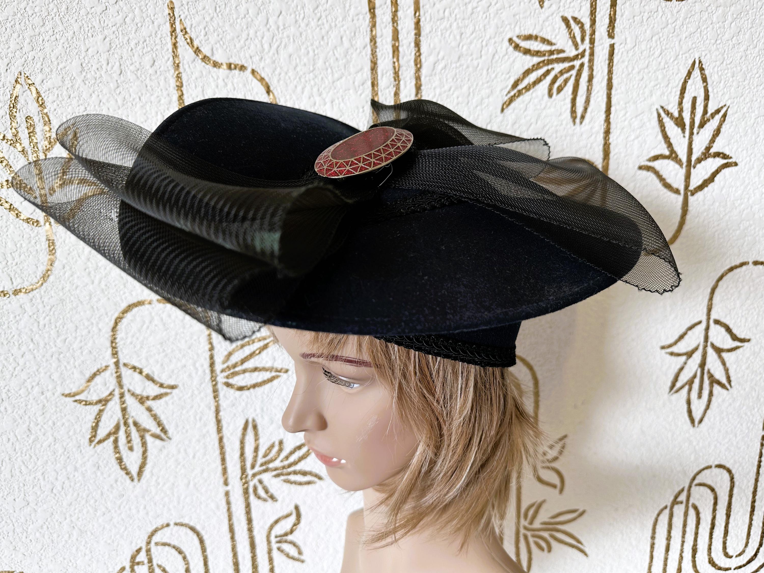 Vintage Gold 3D Flower Top Avant-garde Wool Hat Avant Garde Vintage Fascinator - Etsy main image 2