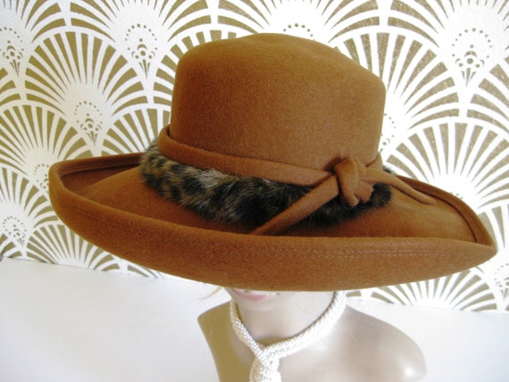 Vintage Hat, Fedora Style, Brown Felt, SAS Hat Co… - image 9