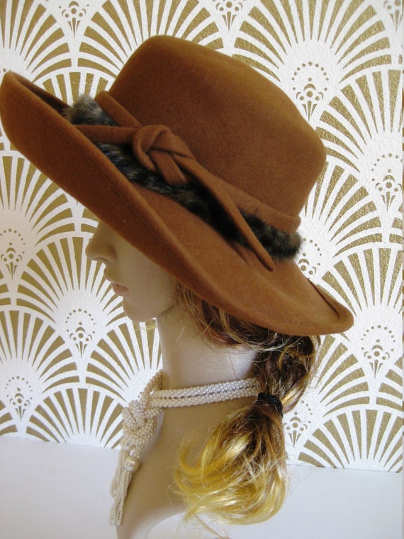 Vintage Hat, Fedora Style, Brown Felt, SAS Hat Co… - image 4