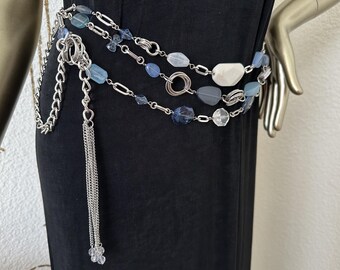Chicos Hammered Silvertone Link Belt - Etsy display picture 1