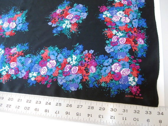 Vintage ALBERT NIPON Silk Scarf: Floral Design, M… - image 4