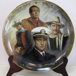 John Wayne Republic Pictures Tribute Collector Plate “The Fighting Seabees,” “War of the Wildcats” “The Fighting Kentuckian,” “Rio Grande,”
