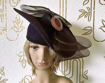 CHRISTINE ORIGINAL, Designer Vintage Hat, Luxurious and Lush CHRISTINE ORIGINAL, Designer Vintage Hat, Luxurious and Lush