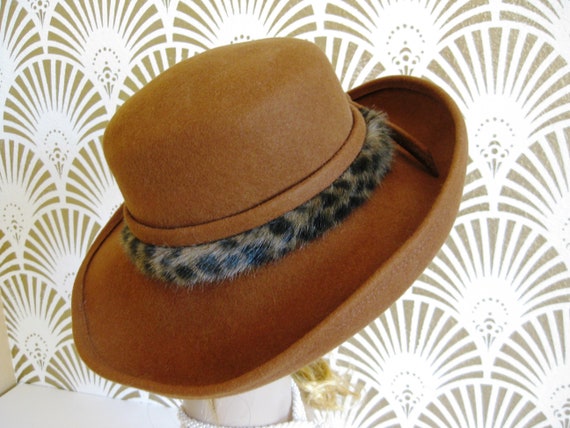 Vintage Hat, Fedora Style, Brown Felt, SAS Hat Co… - image 5