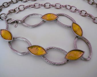 Chicos Hammered Silvertone Link Belt - Etsy display picture 3