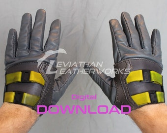 小物 mode design leather glove Leather PDF Pattern - Glove PATTERN - Fingerless Gloves