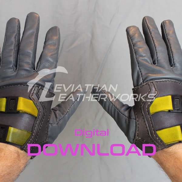 Leather PDF Pattern - Glove PATTERN - Fingerless Gloves Leather Pattern - Cosplay Template - Sci-Fi - Cyberpunk