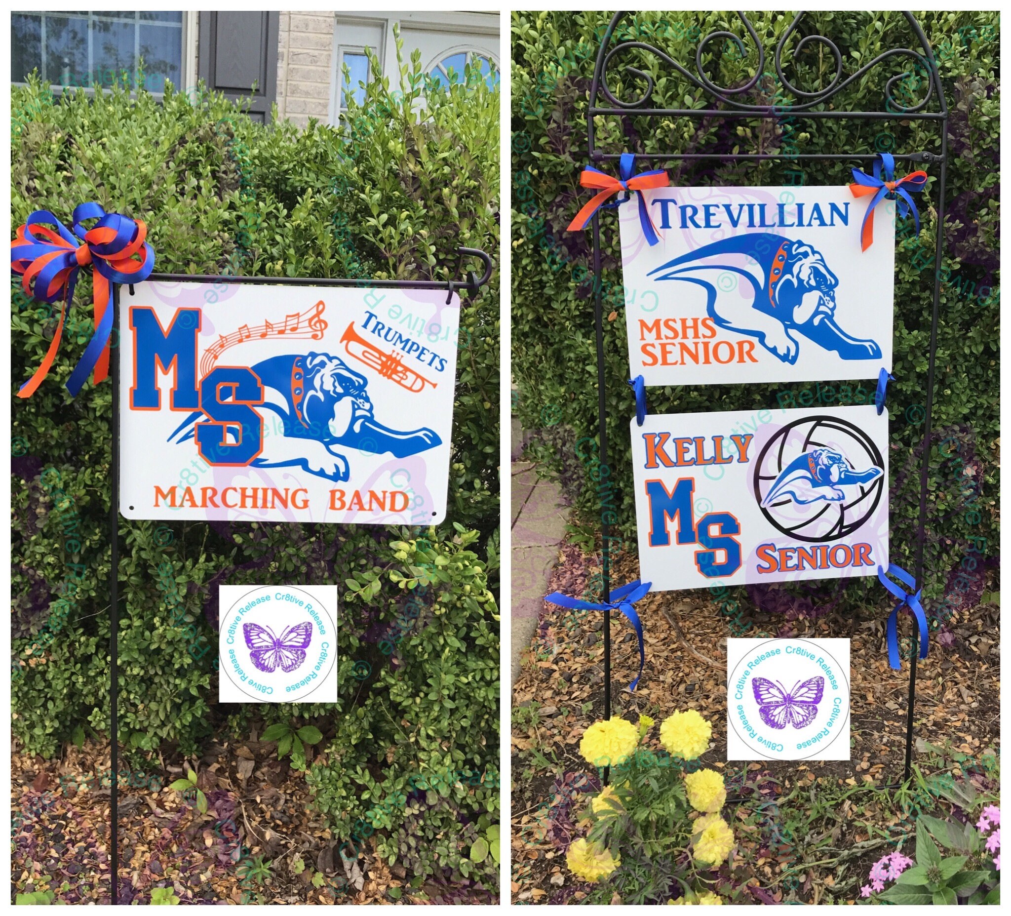 School Spirit Hanging Sign Boards Garden Sign Yard Sign | Etsy