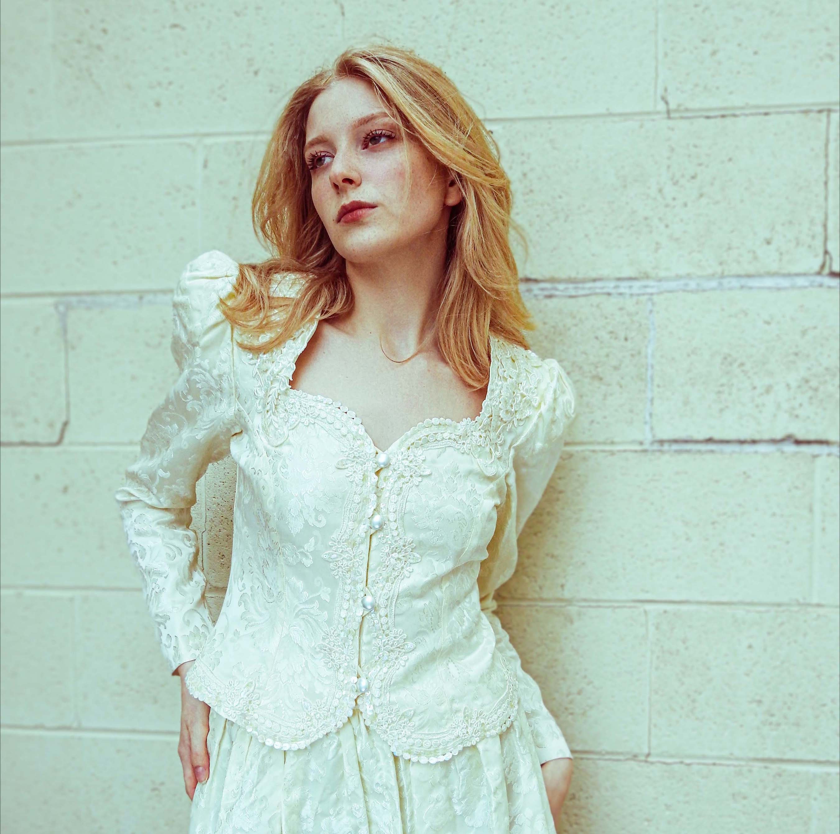 JESSICA McCLINTOCK ベルベット セットアップ 悪かっ レース パール 