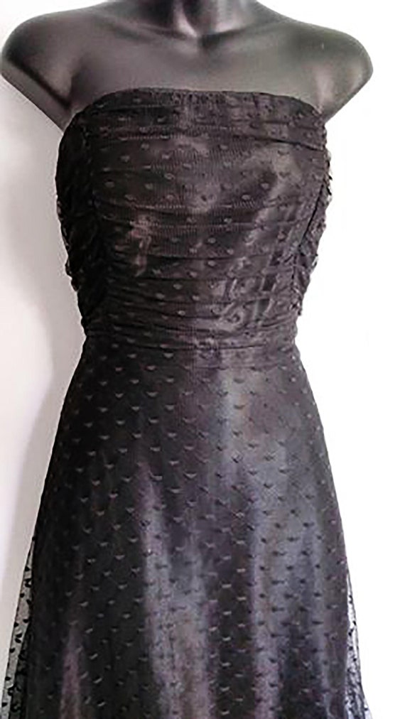 Vintage Strapless 1980s Black Prom/Party Dress Siz
