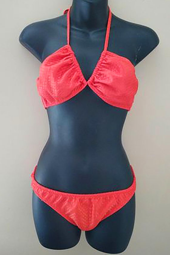 Vintage 1960s/70s Hot Orange Bikini Size M/L