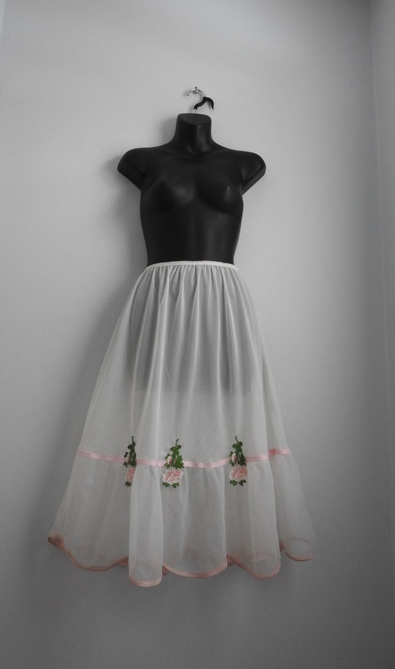 Vintage 1960s Sheer Nylon Slip Petticoat Lov Lee … - image 1