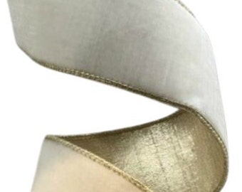LUXE Designer Ribbon - d. Stevens 2.5&quot; X 10yds Ribbon, White Velvet Designer Ribbon, White Velvet Ribbon, Craft Supply, Wreath Embellishment