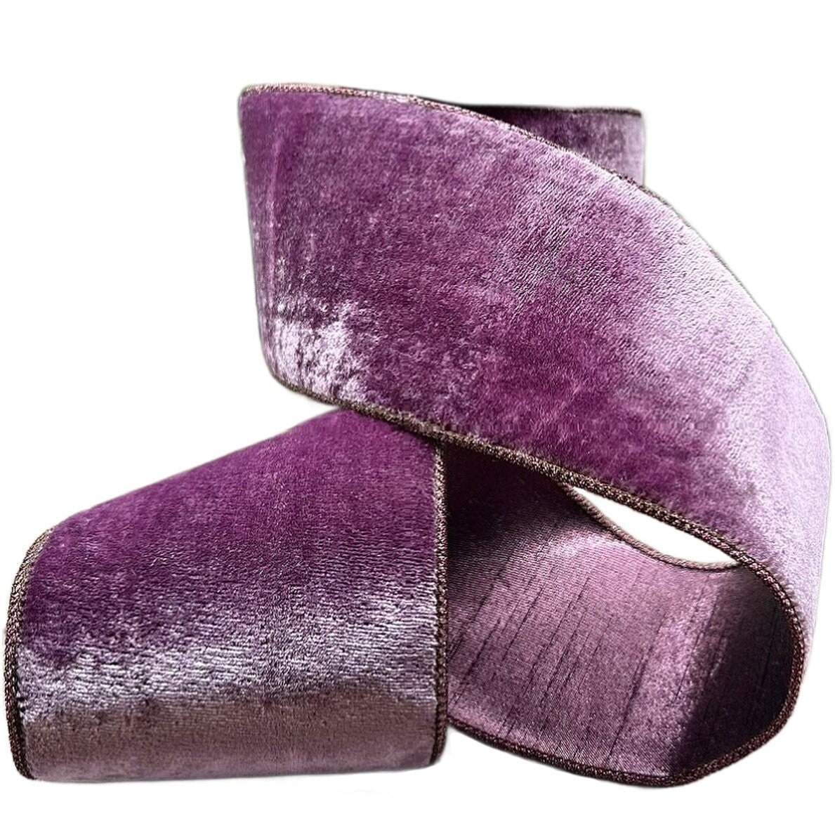 Purple French Velvet Ribbon D Stevens Ribbon 4 Inch Wired -  UK