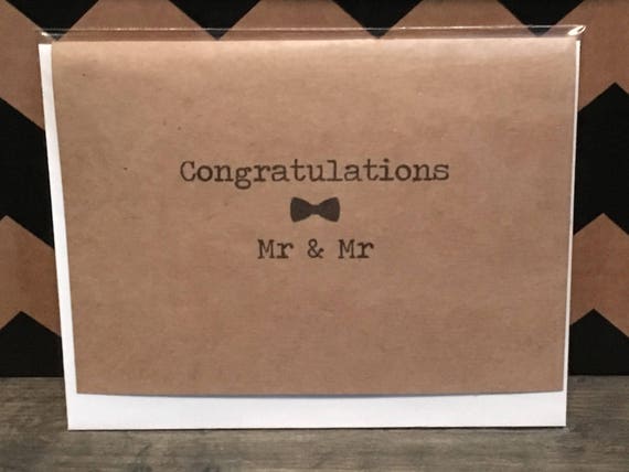 Carte Felicitations Mr Mr Noeud Papillon Mariage Gay Etsy