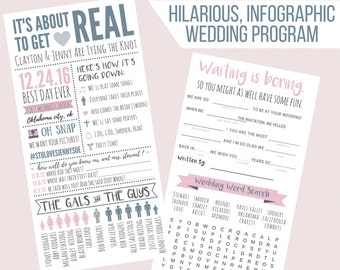 funny infographic wedding program