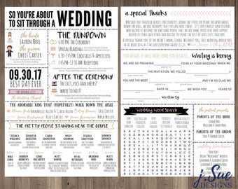 fun wedding program etsy