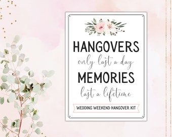 Hangover Kit Printable Tags / Brown Paper Bag / DIY / Labels / Gift Bag / 4x6 / 5x7 / Print at Home Template