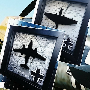 Luftwaffe - Messerschmitt Me-262 / Junkers Ju-87 - Framed Map Picture WW2