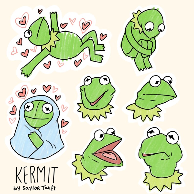 Kermit the frog sticker sheet | Etsy