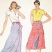 Retro 1980s Reversible Wrap Skirt Butterick 3673 Sizes 6-8-10-12-14 - easy to sew, A-line, maxi or below knee, shaped hemline, Boho Chic