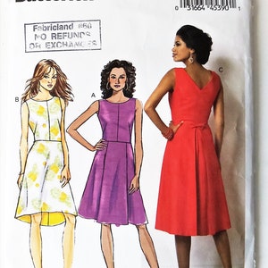 Sleeveless Party Dress, Easy to Sew with Neckline and Skirt Variations, Hi-Lo Hem, Back Pleats, Pockets, Butterick 6016, Sizes 6-14 & 14-22