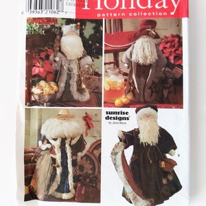 Whimsical 26" Standing Santa Claus or Father Christmas Dolls with Clothes, Wizard, Rock Star, Old World, Northern, UNCUT Simplicity 7921