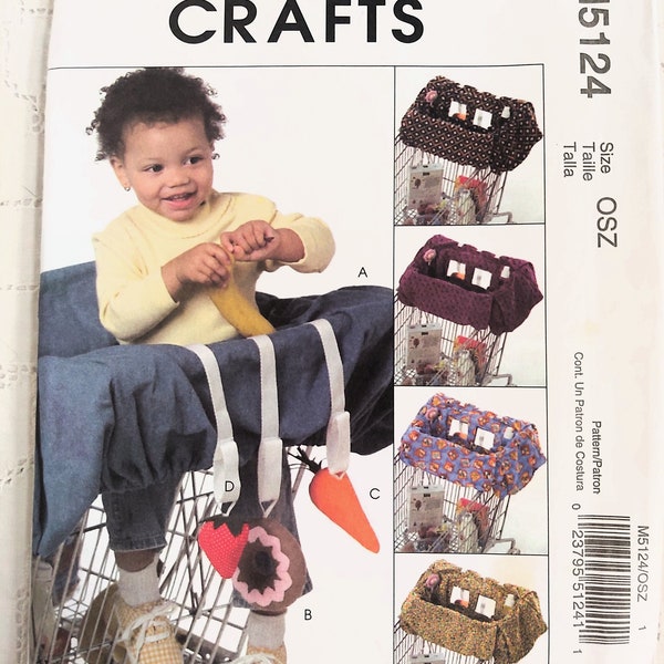 Grocery Cart Liner & Hang Toys, Shopping Cart Cover, For Baby and Toddler, Protective Cover, Fits 21" X 8" Opening, UNCUT McCall's 5124